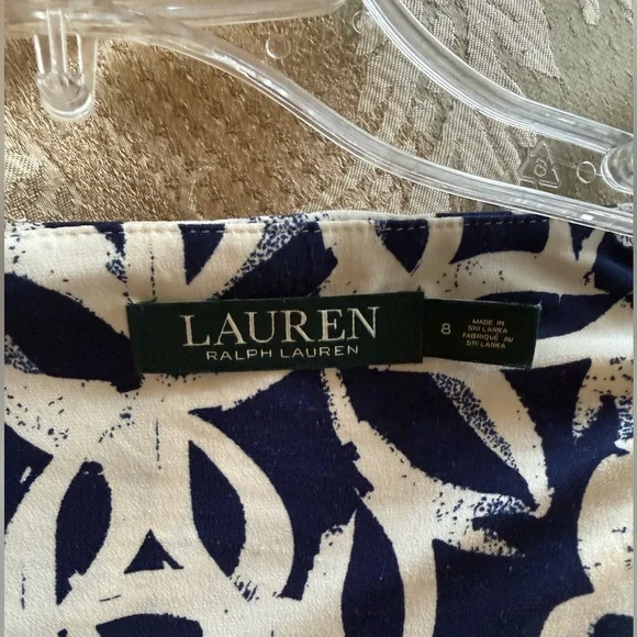 Ralph Lauren Navy and White Patterned Dress - Picture 6 of 7
